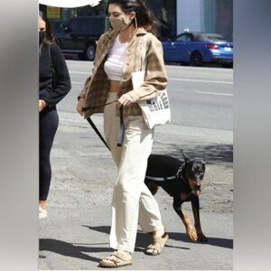 NEW Aritzia TNA Crawford beige khaki chino pants trouser worn Kendall Jenner 2